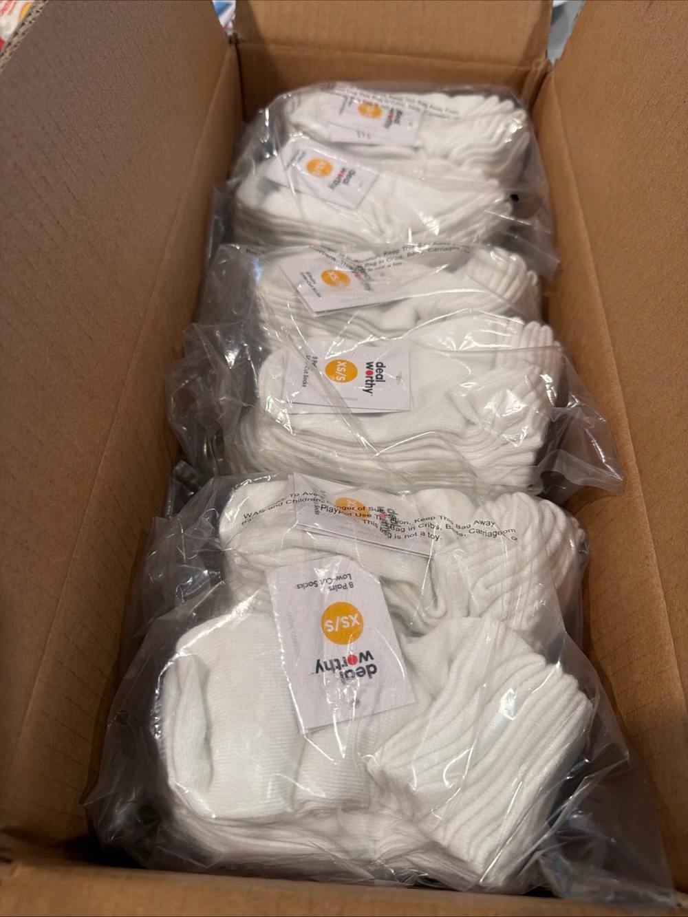 12 packs of White Kids Athletic Ankle Socks – 8 pairs of Cushioned Sport Socks